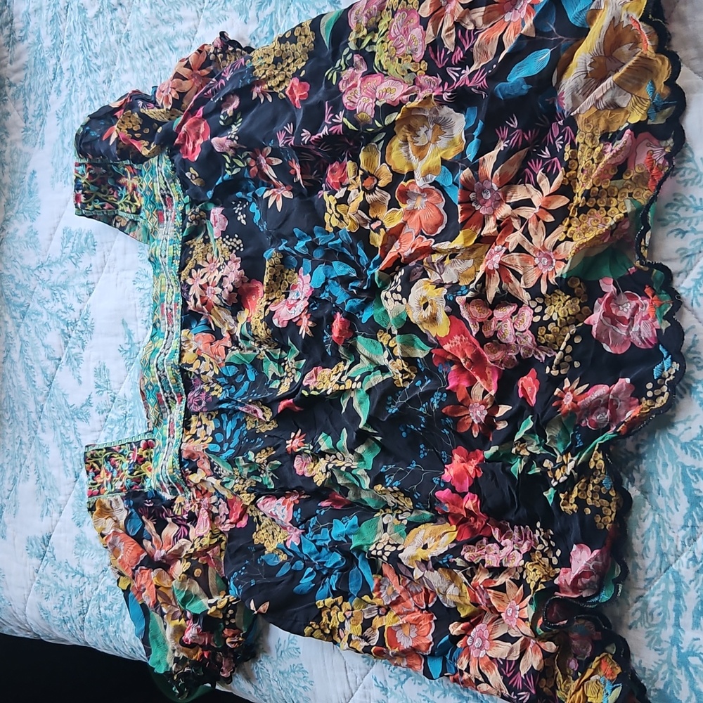 Johnny Was Multicolor Floral Embroidered Top - Picture 4 of 7